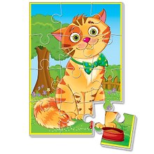 Мягкий пазл «Котик» 12 элементов, А5, Vladi Toys
