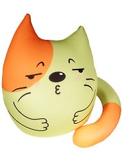 Игрушка-антистресс Котик 1 светлый с рыжим ушком (27х23) (ПТ- 4100402723)