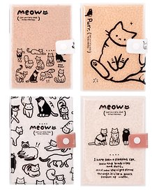 Блокнот "Meow" А5, цветн. блок с рис., ПВХ обложка, с застёжкой, 128 л., в ассортименте