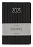 Ежедневник дат. 2025г. А5 176л "Stripes" черный, 7Б, тв.переплет, иск.кожа, тисн.фольгой, тонир.блок, скругл.углы, ляссе, инд.уп - 0