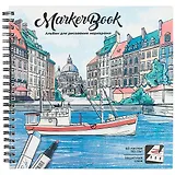 Скетчбук 195*195 40л для маркеров "Лодка"  110г/м2, тв.обложка, гребень