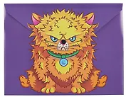 Папка-конверт А4 на кнопке "Сердитый кот", двуст.печать