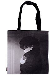 Сумка-шоппер Аниме Синтонимы Персонаж в плаще (ч/б) (Медина Мирай), черная (текстиль) (40х32)
