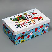Коробка "Новогоднее веселье" 32,5*20*12,5 Новый год, картон - 2
