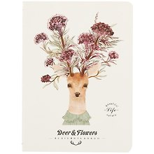 Записная книжка «Deer and flowers» А6, 24 листа в клетку, сшивка, Languo, в ассортименте