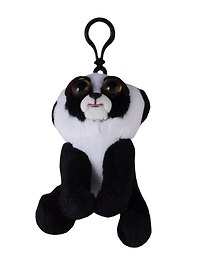 Игрушка мягкая, Feisty Pets, Панда чёрно-белая, (два выражения мордочки), 11 см, с карабином FP005M