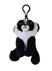 Игрушка мягкая, Feisty Pets, Панда чёрно-белая, (два выражения мордочки), 11 см, с карабином FP005M