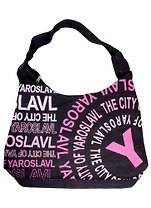 Сумка YAROSLAVL (кругл.строки,розов.стр. цв.черный) (текстиль)