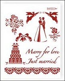 Трафарет пластиковый многоразовый Молодожены (20х25) (Л-057)