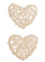 Сердечки декоративные из лозы, Молочные (2шт.)