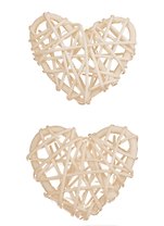 Сердечки декоративные из лозы, Молочные (2шт.)