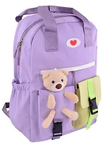 Рюкзак "Bear" сиреневый, с игрушкой