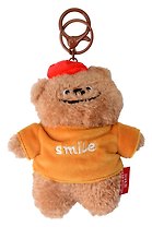 Брелок «Мишка в футболке Smile» (текстиль) (13см)