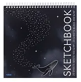 Скетчбук 240*240 40л "Песнь глубины" черн. внутр блок 200 г/м2, белый внутр блок 100 г/м2, тв.обложка, гребень
