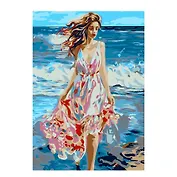 Картина по номерам на картоне 20*28,5 см "По волнам"