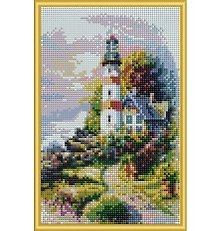 Набор для творчества, Алмазная мозаика Маяк на берегу (класс.) 22*32см, (20цв.) AC22024