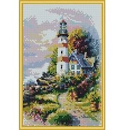 Набор для творчества, Алмазная мозаика Маяк на берегу (класс.) 22*32см, (20цв.) AC22024