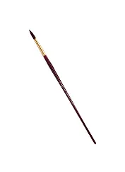 Кисть художественная Вернисаж, синтетика бордовая, круглая, длинная ручка №16, Гамма