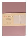 Ежедневник недатированный «Soft Touch» А6+, розовая дымка, 136 листов, экокожа, Listoff