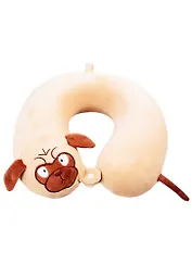 Подушка на шею с кнопкой «Мопс», (30х30 см)