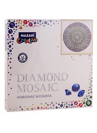 Алмазная мозаика MAZARI Орнамент 10 , 30х30см частичная выкладка, стразы разного размера