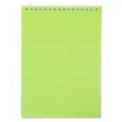 Блокнот А5 80л кл. "LINE NEON" зеленый, пласт.обл, спираль