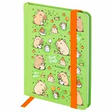 Записная книжка А6 96л кл. "Капибары" тв.обложка, резинка