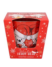 Ароматизированная свеча в стакане  Зимний Плюшевый мишка (Winter Teddy Bear) (115г) (подарочная упаковка)