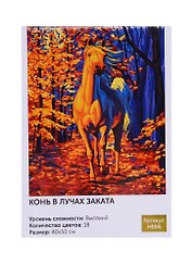 Картина по номерам Art Idea 40*50см. Конь в лучах заката (H056)
