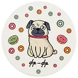 Подставка под кружку Мопс фр-фр (керамика) (11 см) (ПВХ бокс)