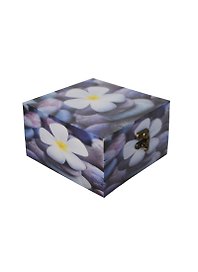 Шкатулка квадратная дерево Цветок (106883) (15х15х9)