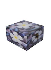 Шкатулка квадратная дерево Цветок (106883) (15х15х9)