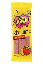 Мармелад жевательный KUKU RUKU Клубника (ремешки) 120г