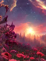 Книга для записей А6 80л кл. "Дивный сад" инт.переплет, ламинация soft touch, выб.УФ-лак, офсет