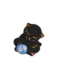 Фигурка декоративная керамика Котик с мячом черный (4х4х5) (707380)