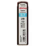 Грифели 0,7мм 12шт "Rotring Tikky" 2В, Rotring
