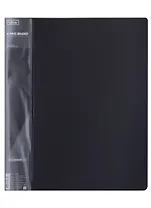 Папка 4кольца А4 25мм, пластик 0,7мм, черная 