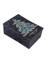 Коробка "Ёлочки" 32,5*20*12,5 см, Новый Год, картон