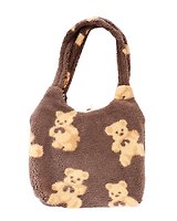 Сумка-шоппер плюшевая Мишки (коричневая) (40х36) (12-ZhenPin-2709)
