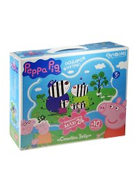 Контурный пазл «Семейка зебр» Peppa Pig, 24 элемента + магнит, макси, Origami
