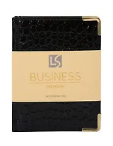 Ежедневник дат. 2026г. А6 176л "Business Premium. Lizard" черный, 7Б, иск.кожа, обл.поролон, тв.переплет, мет.уголки, тонир.блок, зол.торец, справ.мат-лы, 2 ляссе, инд.уп