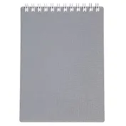 Блокнот А6 80л кл. "CANVAS" серый, пласт.обл, спираль