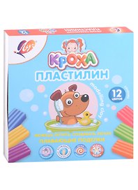 Пластилин «Кроха», 12 цветов, 144 г, плавающий, легкий, со стеком, Луч