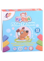 Пластилин 12цв 144гр "Кроха" плавающий, легкий, к/к., стек, Луч