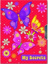 Записная книжка, Феникс+ А7 (85*115мм) 48л. "Яркие бабочки" тверд. обл. с порол. на замке тис.фольгой 35449