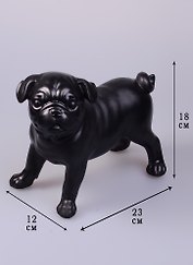 Фигурка полирезина Мопс черный (23x15x18) (44422)