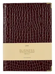 Книга для записей А4 100л кл. "BUSINESS PREMIUM. Iguana (бордо)" иск.кожа, поролон, мет.уголки, тонир.блок. зол.торец, 2 ляссе, инд.уп.
