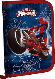 Пенал школьный 1отд. "Spider-man" 20,5*14*3,5см, ламин., печать по фольге, конгрев, крепление для канц.принадл., синий, Disney