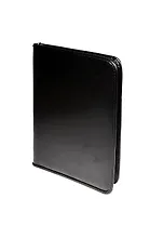 Папка деловая 250*350 кожзам, черная люкс, 4 кармана, ручка-петля, Канцбург