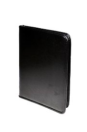 Папка деловая 250*350 кожзам, черная люкс, 4 кармана, ручка-петля, Канцбург